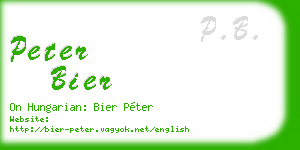 peter bier business card